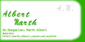 albert marth business card